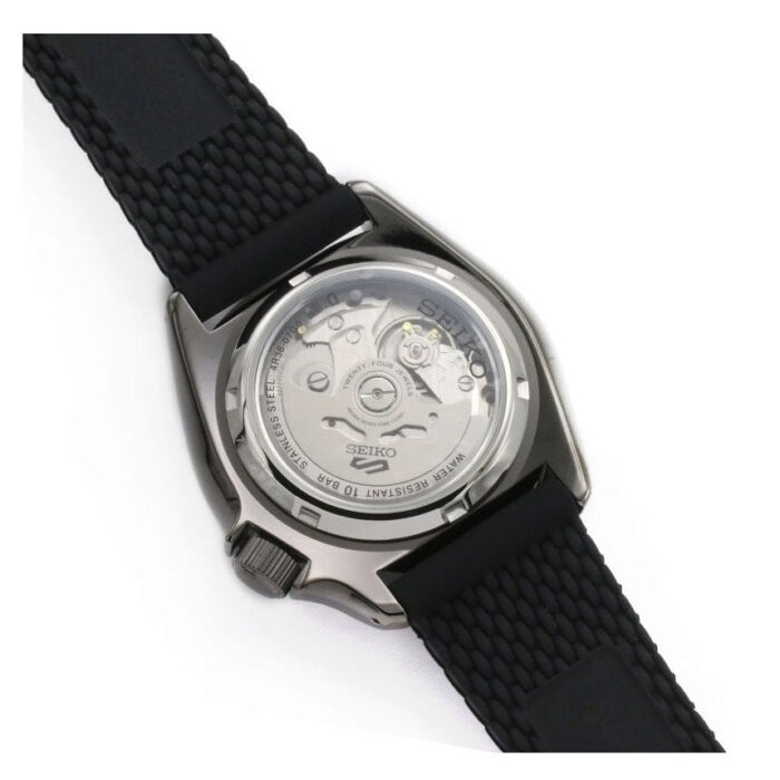 Seiko 5 Sports SKX Series Automatic Black Dial Black Silicone Strap Watch for Men - SRPD65K2 - Image 5